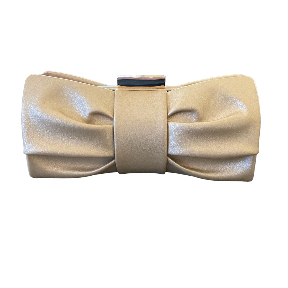 Sondra Roberts evening bow gold clutch